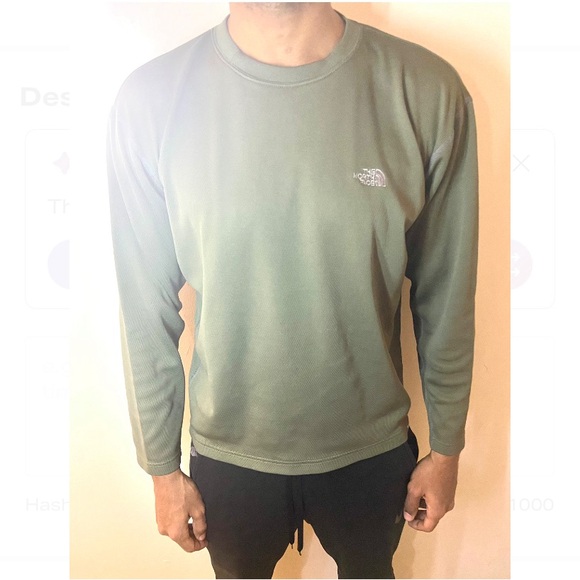 Used The North Face green Large Long sleeve , Punk Outdoor y2k Green - Picture 4 of 11